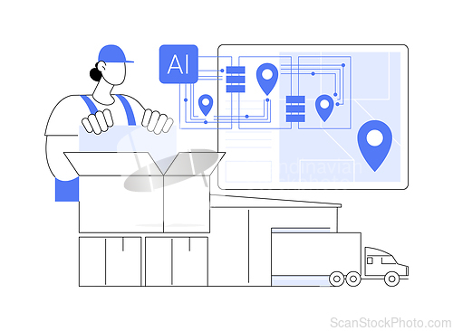 Image of AI-Enhanced Supply Chain Optimization abstract concept vector illustration.