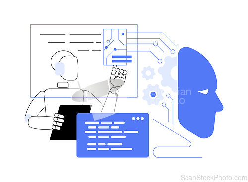 Image of AI-Supported Robotics and Automation abstract concept vector illustration.