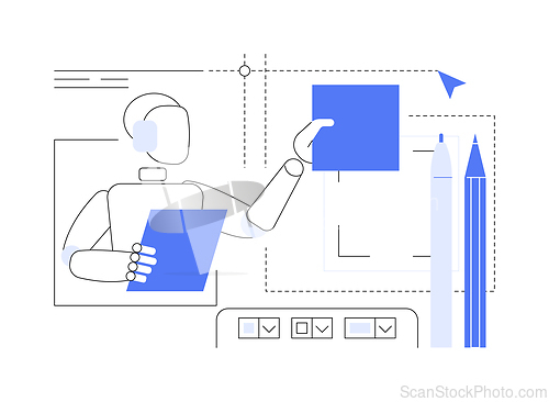 Image of AI-Enhanced Product Design abstract concept vector illustration.