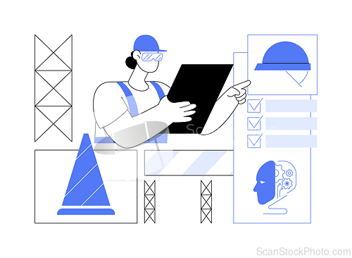 Image of AI-Supported Workforce Safety abstract concept vector illustration.