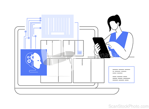 Image of AI-Powered Inventory Management abstract concept vector illustration.