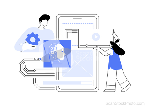 Image of AI-Optimized Search and Navigation abstract concept vector illustration.