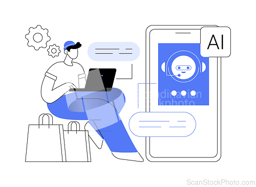 Image of AI-Streamlined Customer Support abstract concept vector illustration.