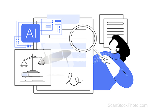 Image of AI-Assisted Contract Analysis abstract concept vector illustration.