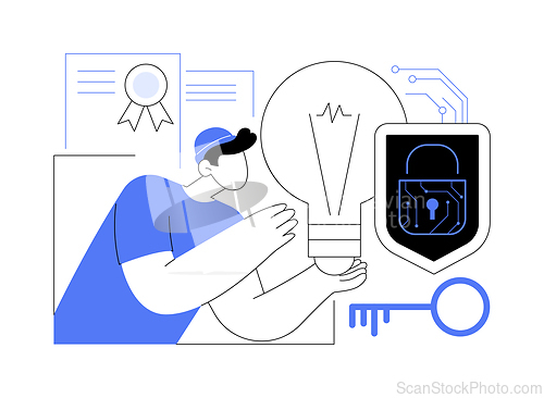 Image of AI-Backed Intellectual Property Protection abstract concept vector illustration.