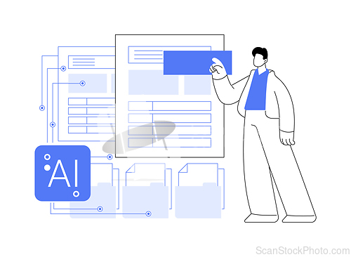 Image of AI-Supported Document Automation abstract concept vector illustration.