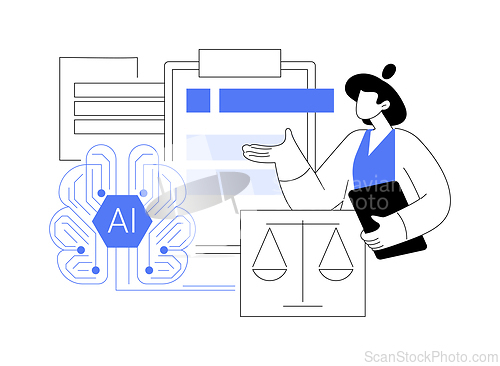 Image of AI-Assisted Legal Process Optimization abstract concept vector illustration.