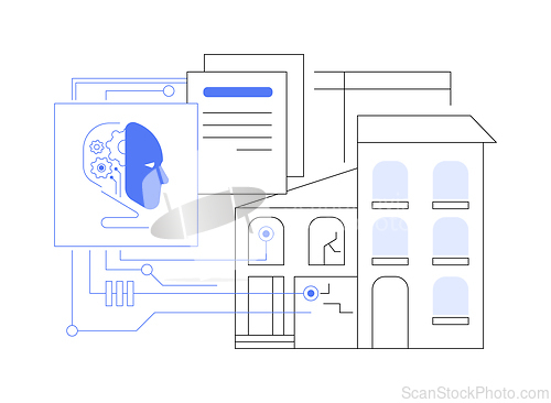 Image of AI-Supported Property Inspection abstract concept vector illustration.