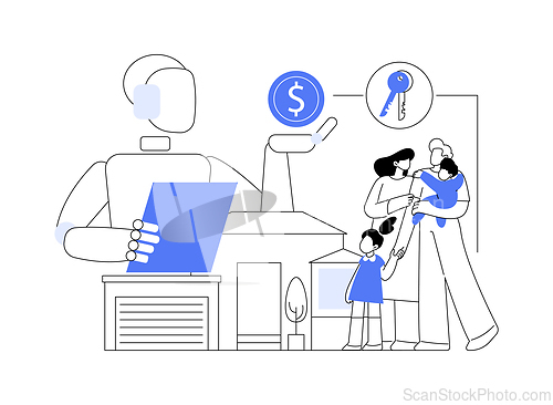 Image of AI-Backed Mortgage Approvals abstract concept vector illustration.