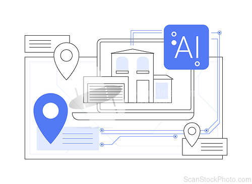Image of AI-Driven Property Sourcing abstract concept vector illustration.