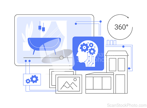 Image of AI-Enhanced Virtual Tours abstract concept vector illustration.