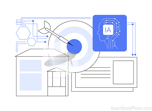 Image of AI-Supported Real Estate Marketing abstract concept vector illustration.