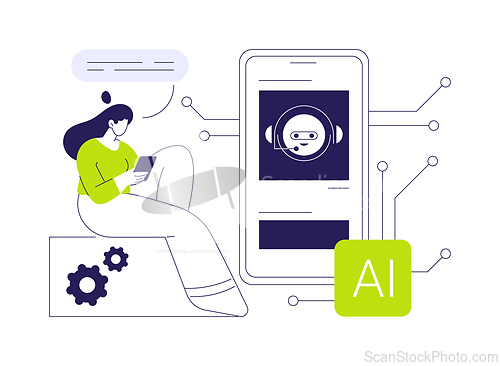 Image of AI-Enhanced Chatbots for Customer Support abstract concept vector illustration.