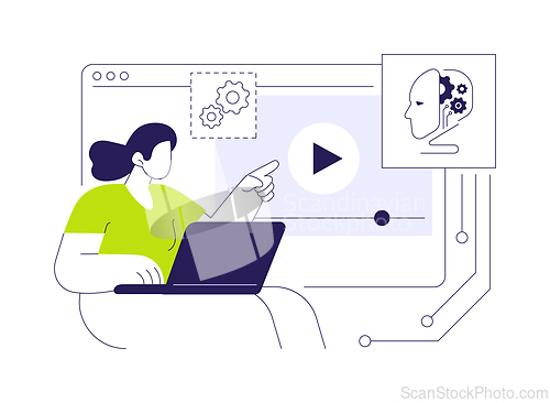 Image of AI-Guided Self-Help Customer Service abstract concept vector illustration.