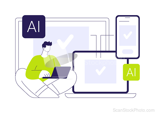 Image of AI-Ensured Multi-Channel Customer Engagement abstract concept vector illustration.