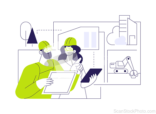 Image of Visiting construction site abstract concept vector illustration.