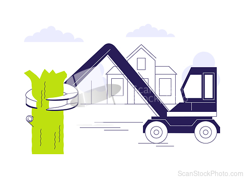 Image of Tree removal abstract concept vector illustration.