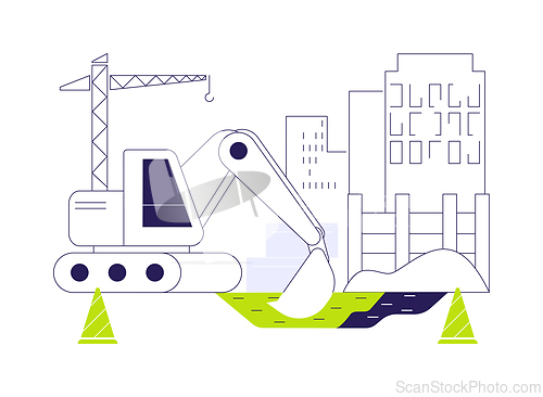Image of Excavate foundations abstract concept vector illustration.