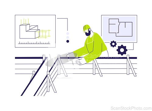Image of Setting up building lines abstract concept vector illustration.