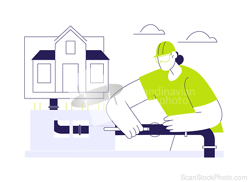 Image of Laying pipes abstract concept vector illustration.