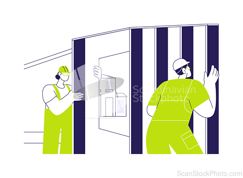 Image of Framing walls abstract concept vector illustration.