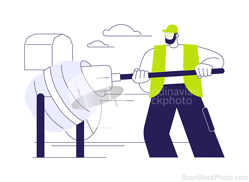 Image of Mortar preparation abstract concept vector illustration.