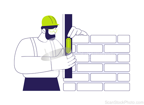 Image of Levelling bricks abstract concept vector illustration.