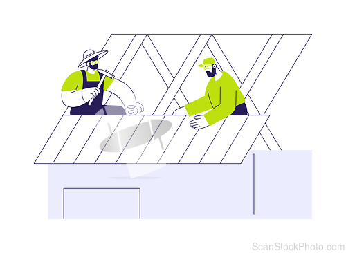 Image of Roof sheathing abstract concept vector illustration.