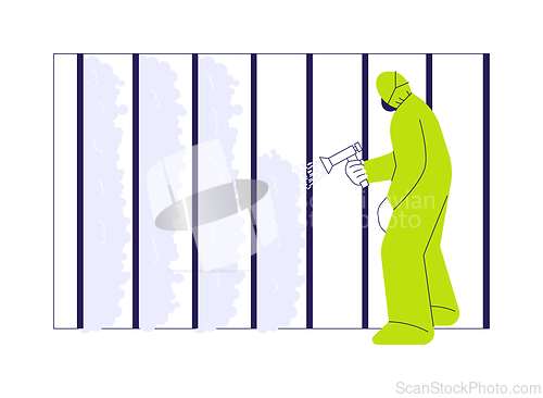 Image of Spray foam insulation abstract concept vector illustration.