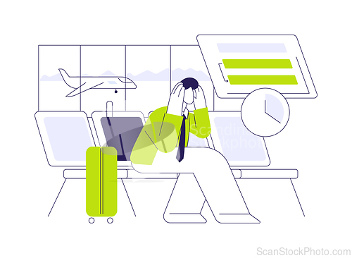 Image of Flight delayed abstract concept vector illustration.