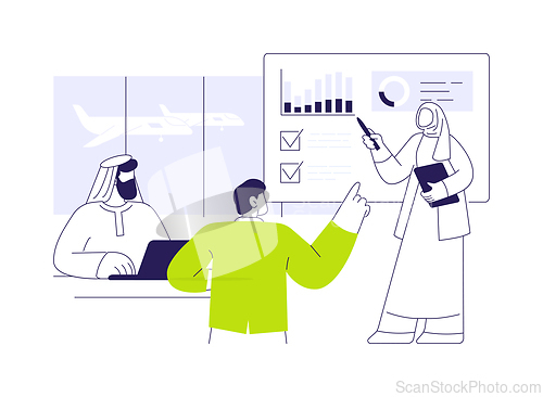 Image of Airport conference room abstract concept vector illustration.