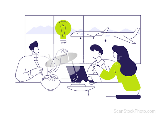 Image of Business meeting in the airport abstract concept vector illustration.