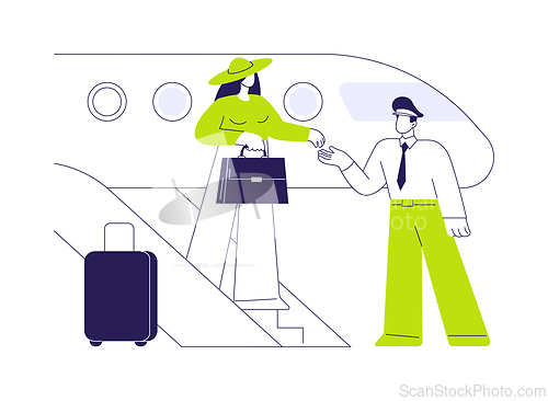 Image of Meeting VIP passenger abstract concept vector illustration.