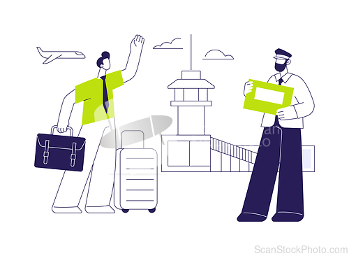 Image of Airport meeting service abstract concept vector illustration.