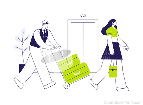 Image of Porter service abstract concept vector illustration.