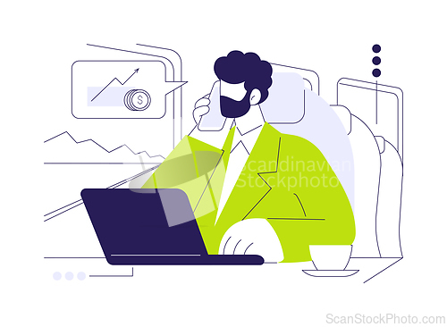 Image of Working on the train abstract concept vector illustration.