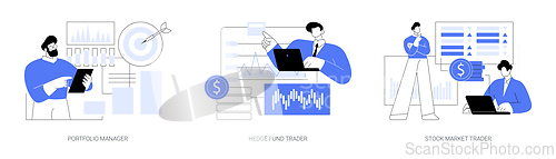 Image of Stock market trade isolated cartoon vector illustrations se