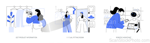 Image of Technologies in retail isolated cartoon vector illustrations se