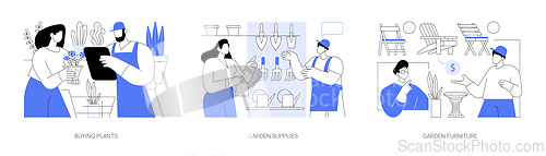 Image of Garden center isolated cartoon vector illustrations se