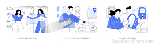 Image of Sports equipment store isolated cartoon vector illustrations se