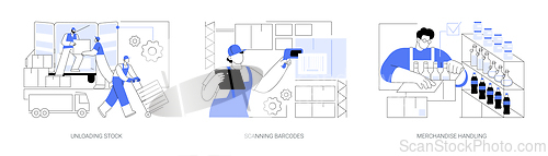 Image of Stock management isolated cartoon vector illustrations se