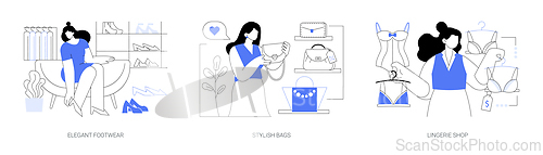 Image of Fashion boutique isolated cartoon vector illustrations se