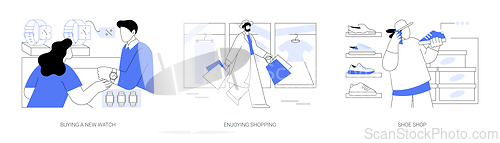 Image of Enjoying shopping isolated cartoon vector illustrations se