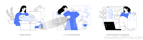 Image of Online store delivery isolated cartoon vector illustrations se