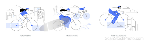 Image of Cycling isolated cartoon vector illustrations se