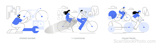Image of Urban cycling isolated cartoon vector illustrations se