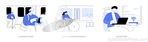 Image of Smart public transport isolated cartoon vector illustrations se