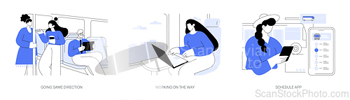 Image of Using public transport isolated cartoon vector illustrations se
