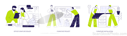 Image of Furniture dealership business abstract concept vector illustrations.