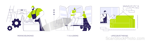 Image of Moving company services abstract concept vector illustrations.